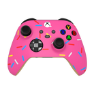 thumb- Pink gaming controller with colorful sprinkles and Xbox logo on a white background
