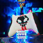 Gaming controller with 'Soul Reaper' design on a colorful background, featuring the Goat Syndicate logo.