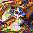 Colorful deer skull with 'GOAT SYNDICATE' and 'SOUL REAPER' text on a textured background